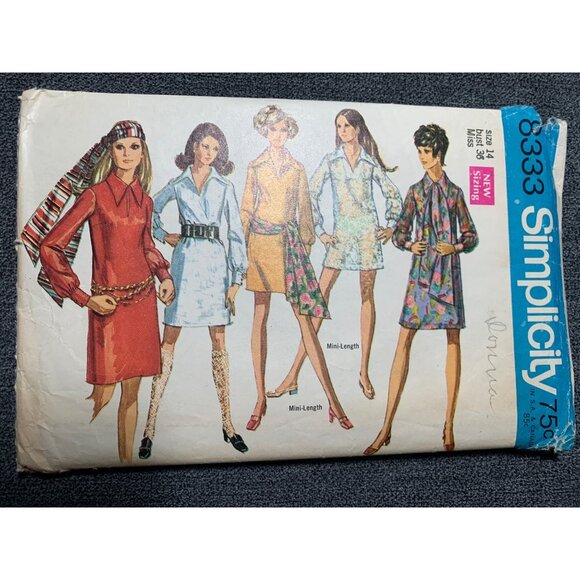 Simplicity Misses Dress Sewing Pattern sz 14 8333 - uncut - Picture 4 of 4